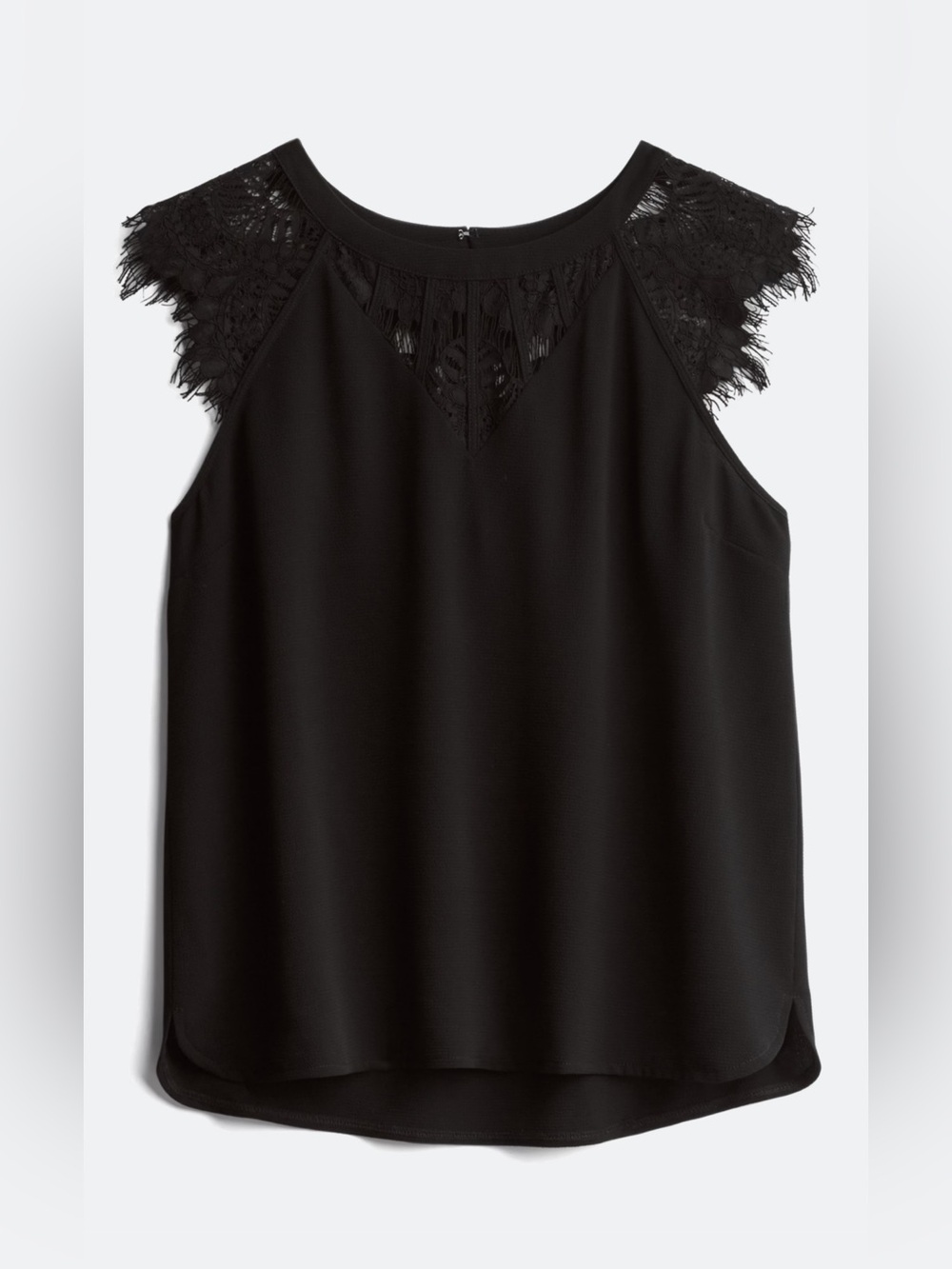 41 Hawthorn Black Lace Yoke Sleeveless Camisole Top